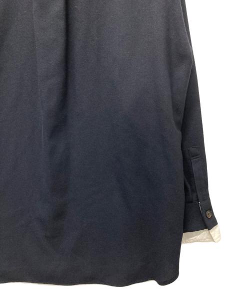 ETRE TOKYO（エトレトウキョウ）ETRE TOKYO (エトレトウキョウ) ジョーゼットスタンドネックシャツ ネイビー サイズ:FREEの古着・服飾アイテム