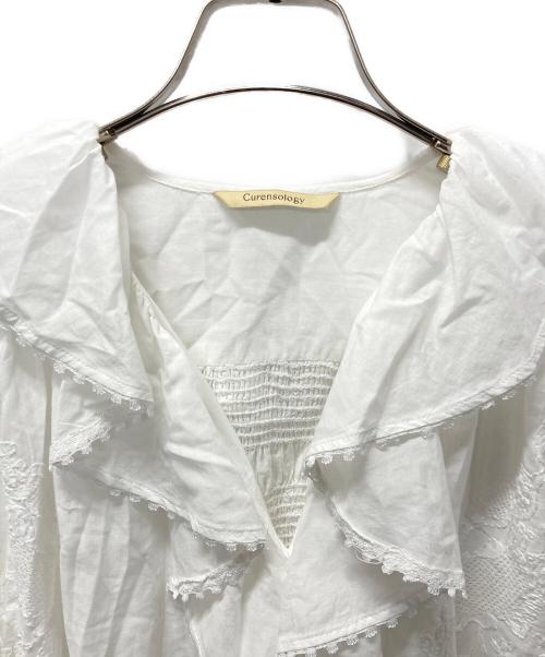 Curensology（カレンソロジー）Curensology (カレンソロジー) ラッフルレースブラウス ホワイト サイズ:Fの古着・服飾アイテム