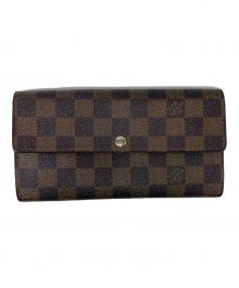 LOUIS VUITTON（ルイ ヴィトン）の古着「ダミエ ポルトフォイユ・サラ/長財布」｜ブラウン