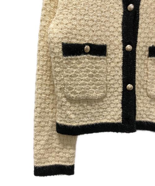 allureville（アルアバイル）allureville (アルアバイル) ニットジャケット ベージュ×ブラック サイズ:２の古着・服飾アイテム