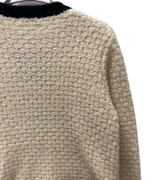 allureville（アルアバイル）allureville (アルアバイル) ニットジャケット ベージュ×ブラック サイズ:２の古着・服飾アイテム