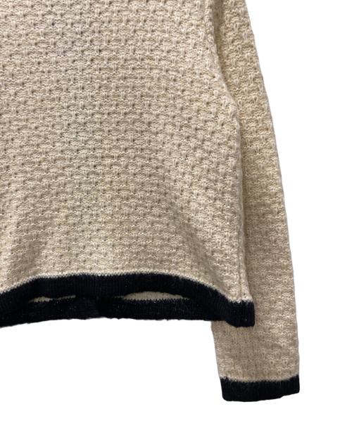 allureville（アルアバイル）allureville (アルアバイル) ニットジャケット ベージュ×ブラック サイズ:２の古着・服飾アイテム