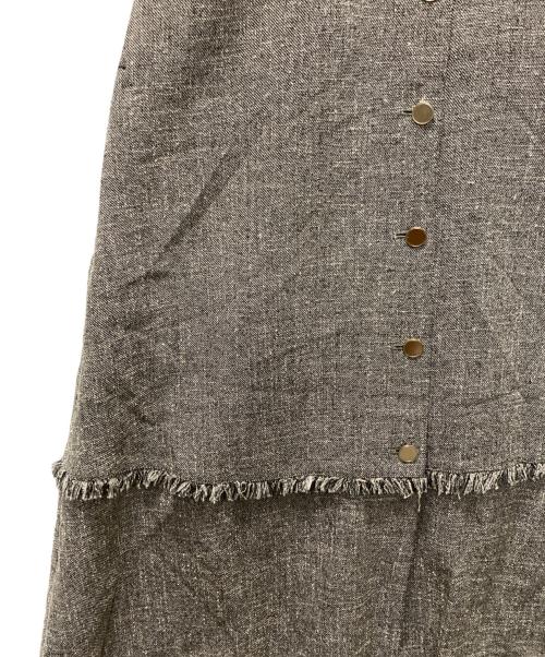 allureville（アルアバイル）allureville (アルアバイル) ノンウールツイードフリンジフレアワンピース グレー サイズ:Mの古着・服飾アイテム