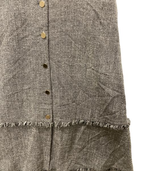 allureville（アルアバイル）allureville (アルアバイル) ノンウールツイードフリンジフレアワンピース グレー サイズ:Mの古着・服飾アイテム