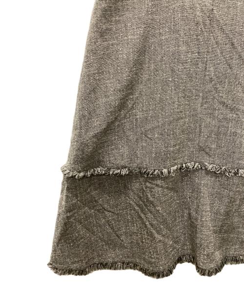 allureville（アルアバイル）allureville (アルアバイル) ノンウールツイードフリンジフレアワンピース グレー サイズ:Mの古着・服飾アイテム