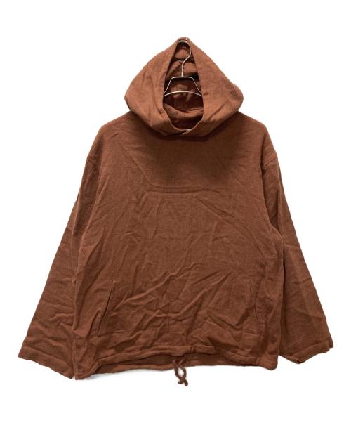 nest Robe（ネストローブ）nest Robe (ネストローブ) Linen wool viyella hooded pullover/リネンウールフーディ ブラウン サイズ:４の古着・服飾アイテム