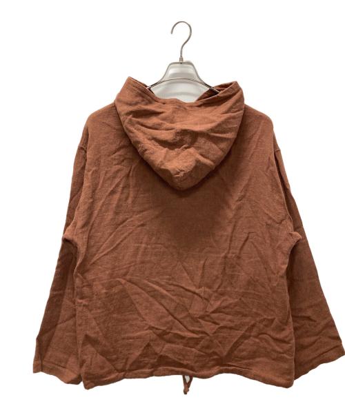 nest Robe（ネストローブ）nest Robe (ネストローブ) Linen wool viyella hooded pullover/リネンウールフーディ ブラウン サイズ:４の古着・服飾アイテム
