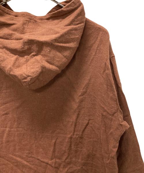 nest Robe（ネストローブ）nest Robe (ネストローブ) Linen wool viyella hooded pullover/リネンウールフーディ ブラウン サイズ:４の古着・服飾アイテム