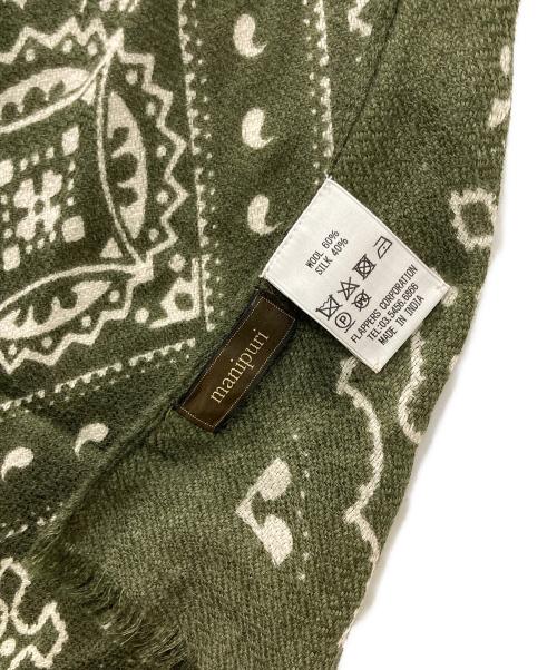 manipuri（マニプリ）manipuri (マニプリ) ウールシルクストール オリーブの古着・服飾アイテム