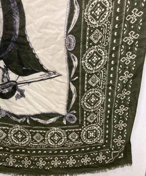 manipuri（マニプリ）manipuri (マニプリ) ウールシルクストール オリーブの古着・服飾アイテム