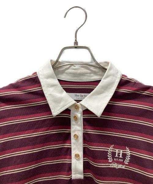 HER LIP TO（ハーリップトゥ）HER LIP TO (ハーリップトゥ) Laurel Emblem Polo Shirt ブラウン サイズ:Fの古着・服飾アイテム