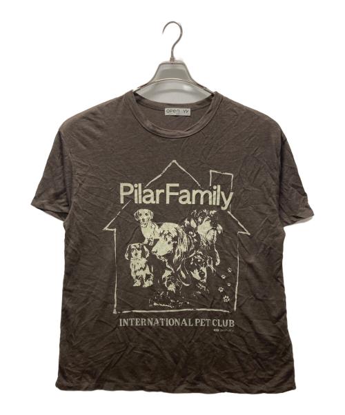 OPEN YY（オープンワイワイ）OPEN YY (オープンワイワイ) Knitted PET CLUB HOUSE TEE ブラウン サイズ:Sの古着・服飾アイテム