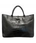 LONGCHAMP（ロンシャン）の古着「ロゾ クロコ型押しトートバッグ」｜ブラック
