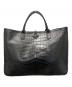 LONGCHAMP (ロンシャン) ロゾ クロコ型押しトートバッグ ブラック：15000円
