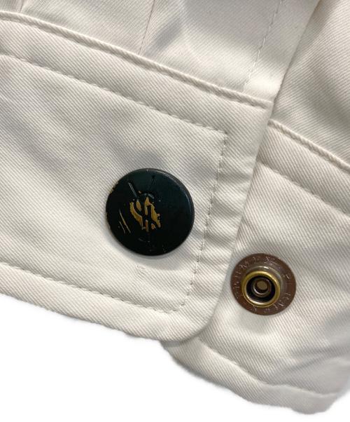 Yves Saint Laurent pour homme（イヴサンローラン プールオム）Yves Saint Laurent pour homme (イヴサンローラン プールオム) ワンポイントロゴ刺繍ジップジャケット ホワイト サイズ:105の古着・服飾アイテム