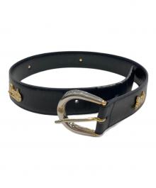 CELINE（セリーヌ）の古着「馬車金具レザーベルト」｜ブラック