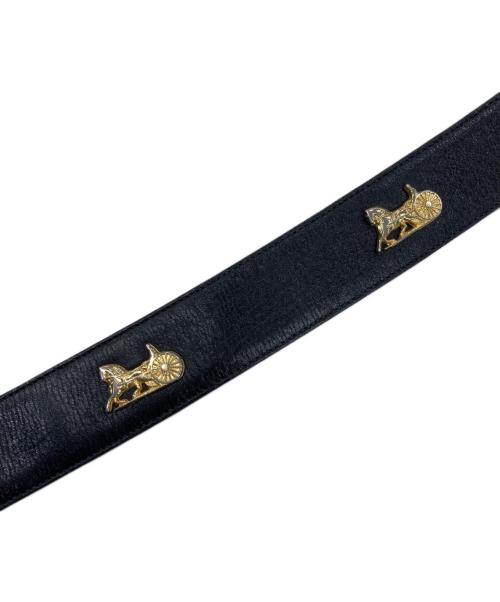 CELINE（セリーヌ）CELINE (セリーヌ) 馬車金具レザーベルト ブラックの古着・服飾アイテム