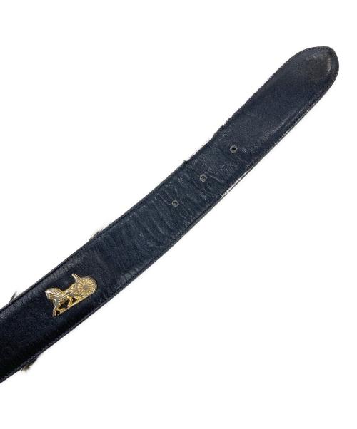 CELINE（セリーヌ）CELINE (セリーヌ) 馬車金具レザーベルト ブラックの古着・服飾アイテム