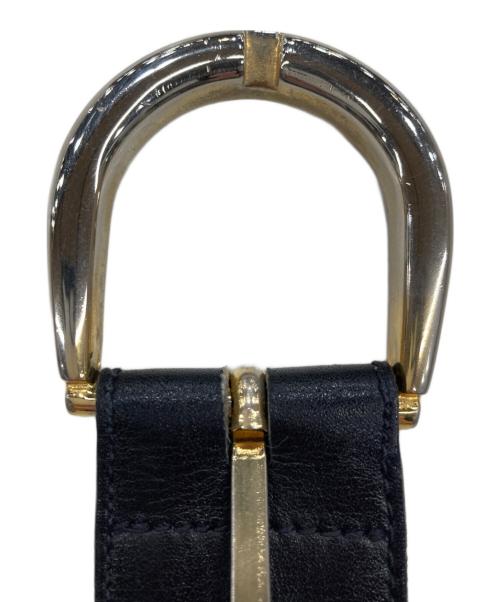 CELINE（セリーヌ）CELINE (セリーヌ) 馬車金具レザーベルト ブラックの古着・服飾アイテム