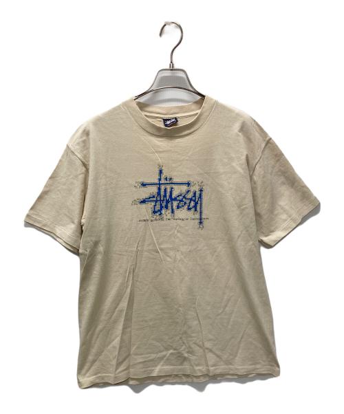 stussy（ステューシー）stussy (ステューシー) プリントTシャツ ベージュ サイズ:Lの古着・服飾アイテム