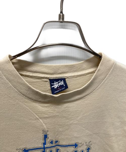 stussy（ステューシー）stussy (ステューシー) プリントTシャツ ベージュ サイズ:Lの古着・服飾アイテム