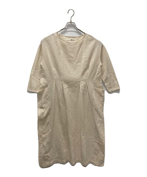 evam eva（エヴァムエヴァ）evam eva (エヴァムエヴァ) cotton linen drop pocket OP/コットンリネンドレープポケットワンピース アイボリー サイズ:FREEの古着・服飾アイテム