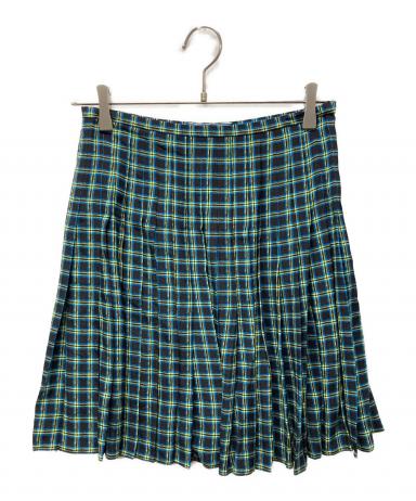 中古・古着通販】PRADA (プラダ) チェックプリーツスカート ブラック