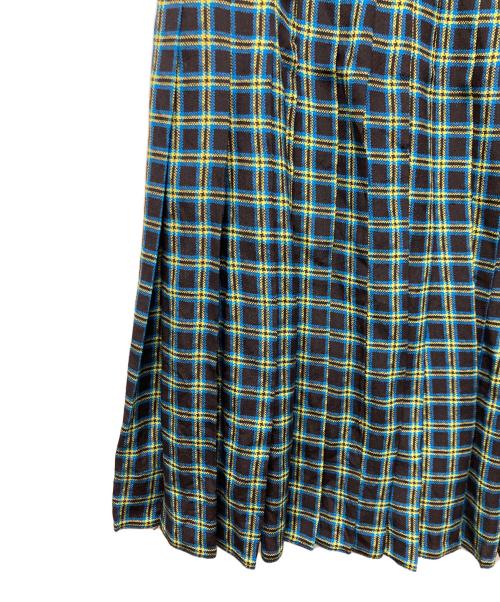 PRADA（プラダ）PRADA (プラダ) チェックプリーツスカート ブラック×ブルー サイズ:38の古着・服飾アイテム