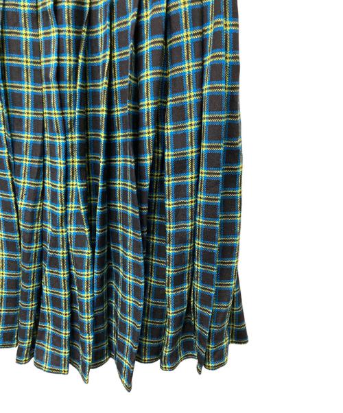 PRADA（プラダ）PRADA (プラダ) チェックプリーツスカート ブラック×ブルー サイズ:38の古着・服飾アイテム