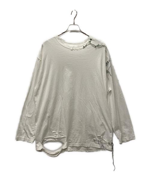 DISCOVERED（ディスカバード）DISCOVERED (ディスカバード) LOOPING DAMAGE CUTSEWN ホワイト サイズ:1の古着・服飾アイテム