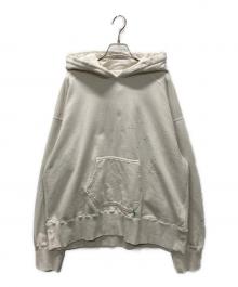 ANCELLM（アンセルム）の古着「DYED DAMAGE HOODDIE/ダイダメージフーディー」｜ホワイト