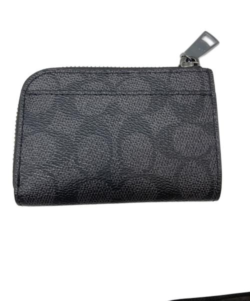 COACH（コーチ）COACH (コーチ) ジップ キー ケース・シグネチャー キャンバス チャコール/ブラックの古着・服飾アイテム