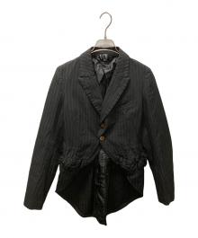 COMME des GARCONS COMME des GARCONS（コムデギャルソン コムデギャルソン）の古着「ストライプ燕尾ジャケット」｜ブラック
