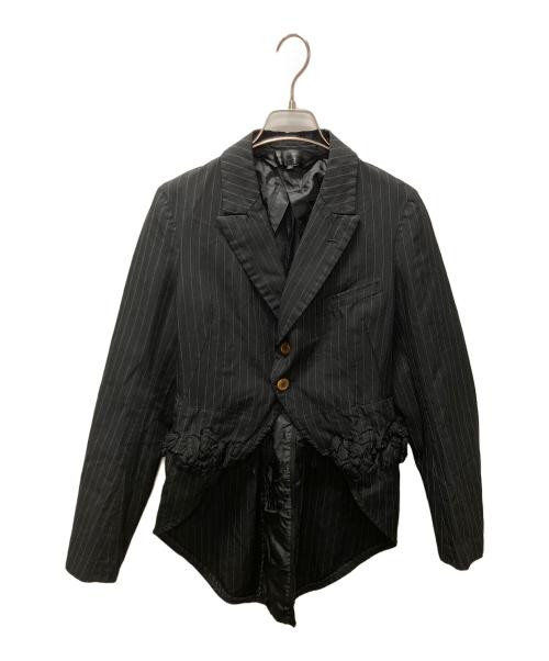 COMME des GARCONS COMME des GARCONS（コムデギャルソン コムデギャルソン）COMME des GARCONS COMME des GARCONS (コムデギャルソン コムデギャルソン) ストライプ燕尾ジャケット ブラック サイズ:Sの古着・服飾アイテム