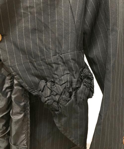 COMME des GARCONS COMME des GARCONS（コムデギャルソン コムデギャルソン）COMME des GARCONS COMME des GARCONS (コムデギャルソン コムデギャルソン) ストライプ燕尾ジャケット ブラック サイズ:Sの古着・服飾アイテム