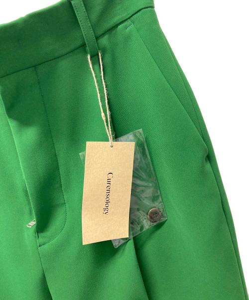 Curensology（カレンソロジー）Curensology (カレンソロジー) センタープレスパンツ グリーン サイズ:38 未使用品の古着・服飾アイテム