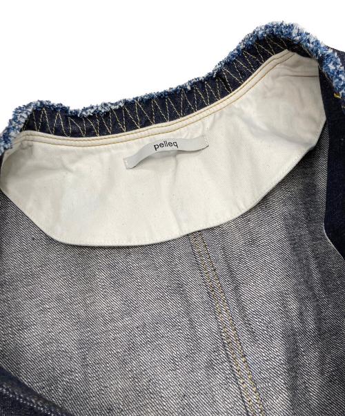 pelleq（ペレック）pelleq (ペレック) ノーカラーデニムジャケット インディゴ サイズ:Fの古着・服飾アイテム