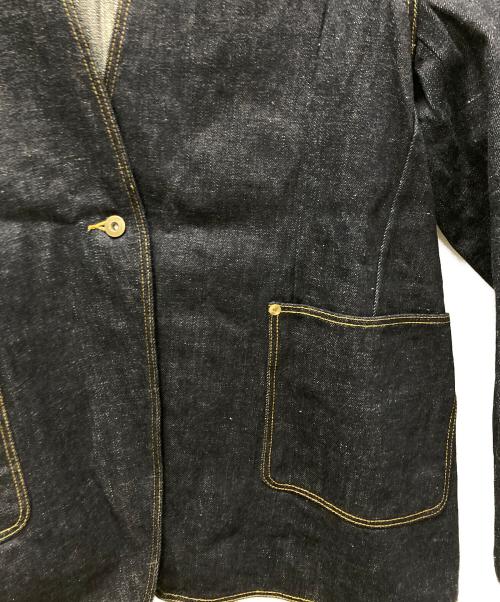 pelleq（ペレック）pelleq (ペレック) ノーカラーデニムジャケット インディゴ サイズ:Fの古着・服飾アイテム