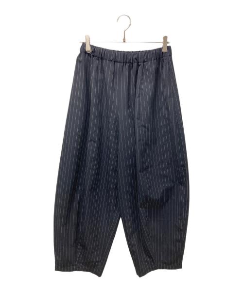 Curensology（カレンソロジー）Curensology (カレンソロジー) ツイルストライプドロストパンツストライプパンツ ネイビー サイズ:Fの古着・服飾アイテム