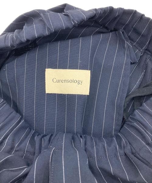 Curensology（カレンソロジー）Curensology (カレンソロジー) ツイルストライプドロストパンツストライプパンツ ネイビー サイズ:Fの古着・服飾アイテム