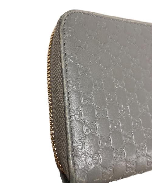 GUCCI（グッチ）GUCCI (グッチ) マイクログッチシマ ラウンドファスナー財布 グレーの古着・服飾アイテム