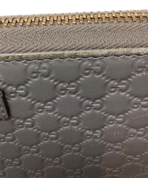 GUCCI（グッチ）GUCCI (グッチ) マイクログッチシマ ラウンドファスナー財布 グレーの古着・服飾アイテム