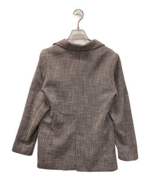 NATURAL BEAUTY BASIC（ナチュラルビューティーベーシック）NATURAL BEAUTY BASIC (ナチュラルビューティーベーシック) からみ織りダブルジャケット グレー サイズ:Sの古着・服飾アイテム