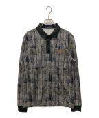 FRED PERRYフレッドペリー）の古着「ABSTRACT PRINT POLO SHIRT/ポロシャツ」｜ダークグリーン/カーキ