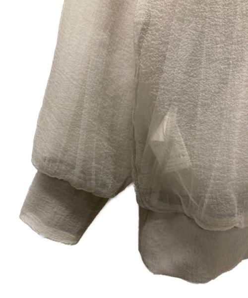 MAISON SPECIAL（メゾンスペシャル）MAISON SPECIAL (メゾンスペシャル) シアーギャザートップス グレー サイズ:FREEの古着・服飾アイテム