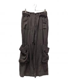 OPEN YY（オープンワイワイ）の古着「Linen Cargo Pants/リネン混カーゴパンツ」｜グレー