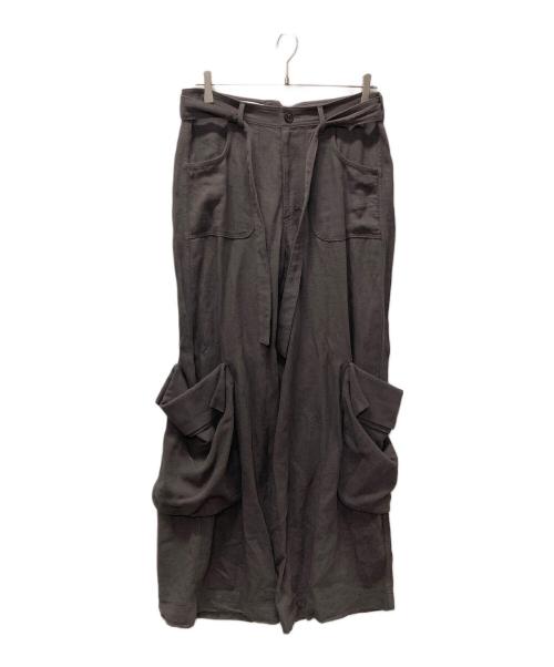 OPEN YY（オープンワイワイ）OPEN YY (オープンワイワイ) Linen Cargo Pants/リネン混カーゴパンツ グレー サイズ:Sの古着・服飾アイテム