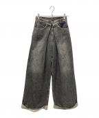 JOHN LAWRENCE SULLIVANジョン ローレンス サリバン）の古着「WASHED DENIM WIDE PANTS」｜ブラック