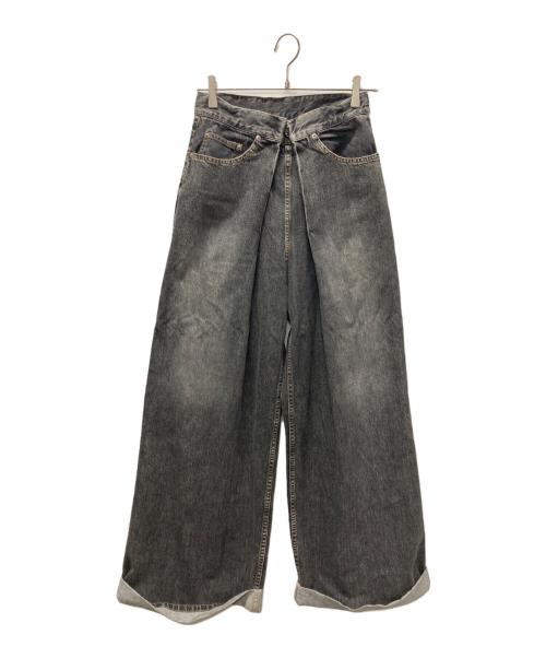 JOHN LAWRENCE SULLIVAN（ジョン ローレンス サリバン）JOHN LAWRENCE SULLIVAN (ジョン ローレンス サリバン) WASHED DENIM WIDE PANTS ブラック サイズ:Mの古着・服飾アイテム