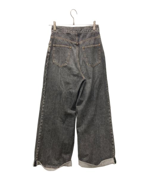JOHN LAWRENCE SULLIVAN（ジョン ローレンス サリバン）JOHN LAWRENCE SULLIVAN (ジョン ローレンス サリバン) WASHED DENIM WIDE PANTS ブラック サイズ:Mの古着・服飾アイテム
